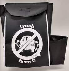 Lixinho Carro Lixo Luxo Preto Com Estampa E Porta-lata