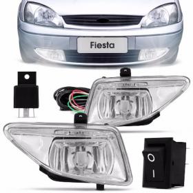 Kit Farol de Milha Fiesta 00 a 02 Courier 00 a 10 Auxiliar Neblina