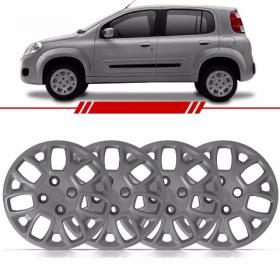 Jogo Calota Aro 14 Uno Attractive 2014 Parafuso Cubo Baixo 4 Peças