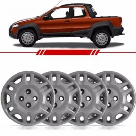 Jogo Calota Aro 14 Strada 2009 Parafusocubo Alto 4 Peças